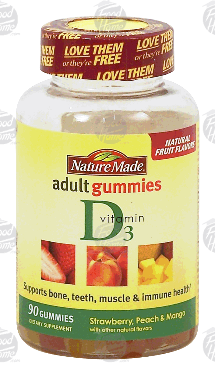 Nature Made adult gummies vitamin d3, strawberry, peach & mango Full-Size Picture